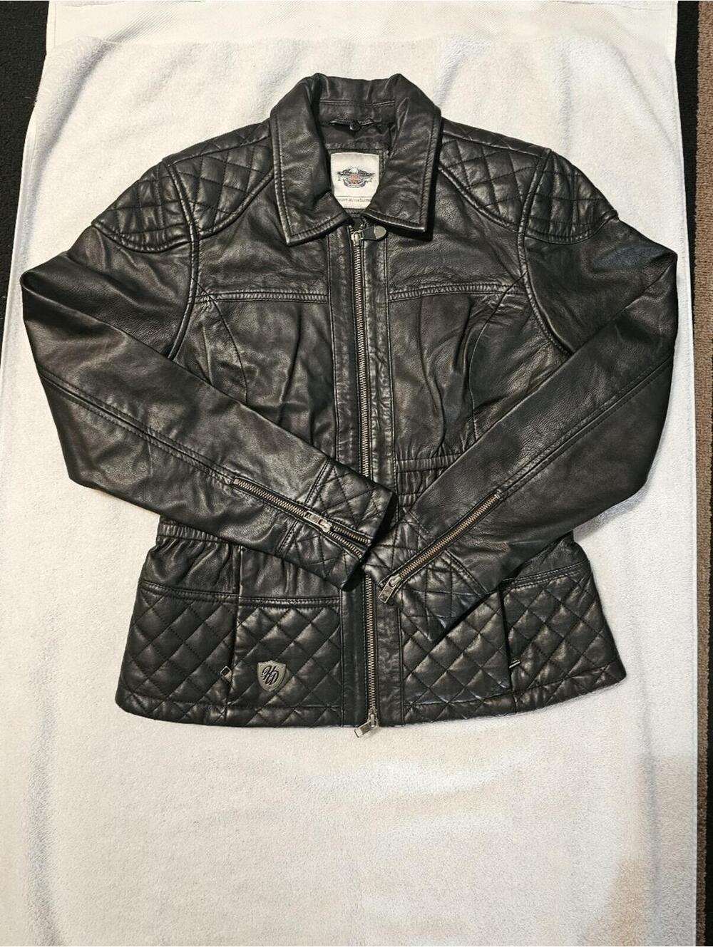Harley-Davidson Black Quilted Panel Leather Jacket